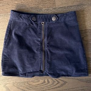 Zara girls blue faux suede skirt - size 7